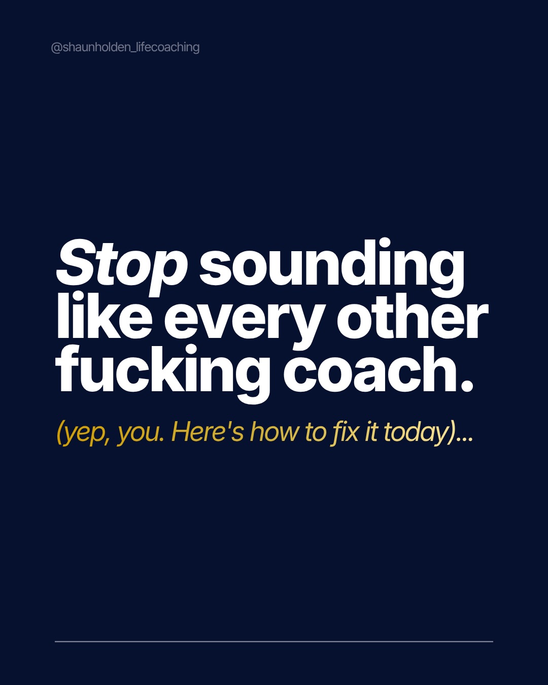Shaun Holden Life Coaching Ltd Facebook ad