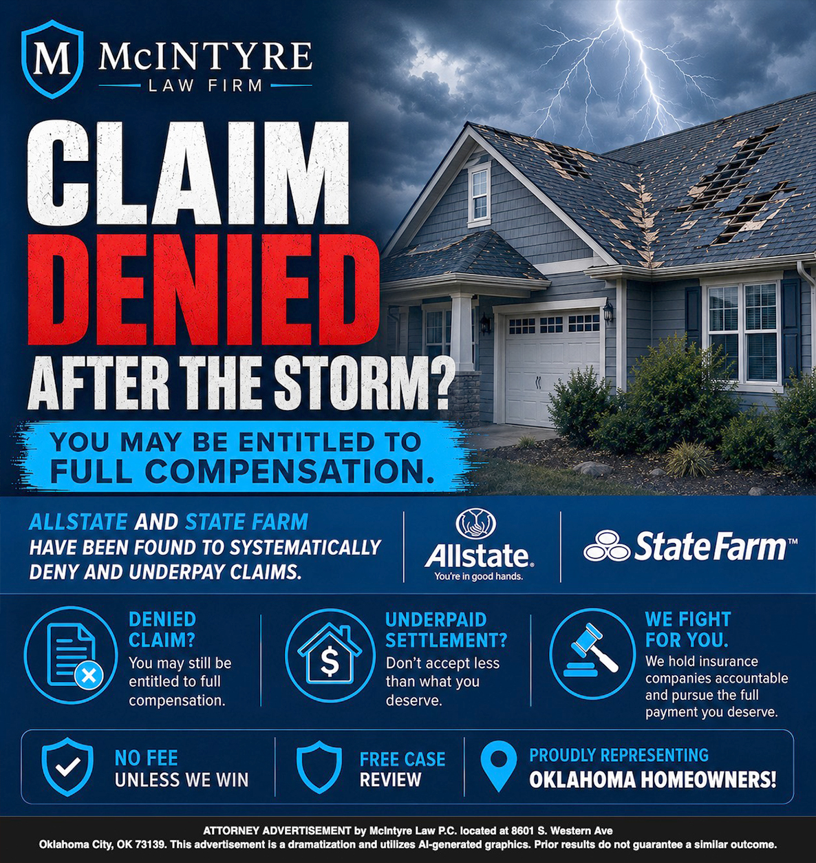 Storm Damage Claims Facebook ad: Free Storm Damage Claim Review
