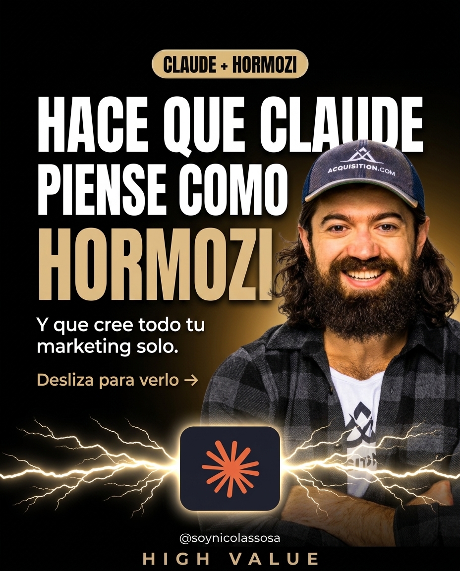 Nicolas Sosa Facebook ad: Comentá HORMOZI y te mando gratis la Skill…