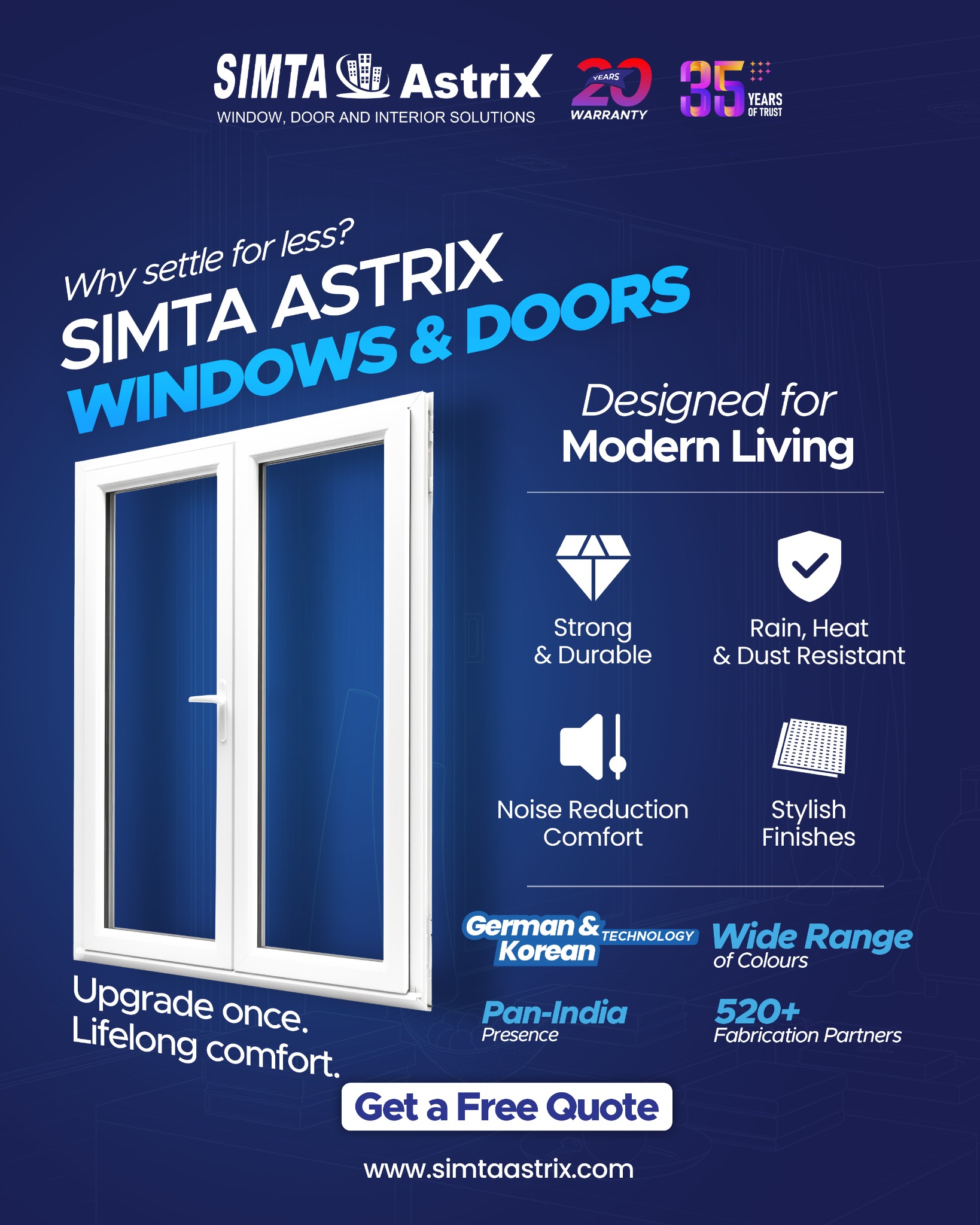 Simta Astrix Facebook ad: India’s High Performance uPVC Windows & Doors