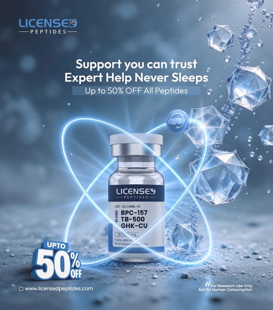Licensed Peptides.com Facebook ad: Up To 50% OFF Sale Ends Soon