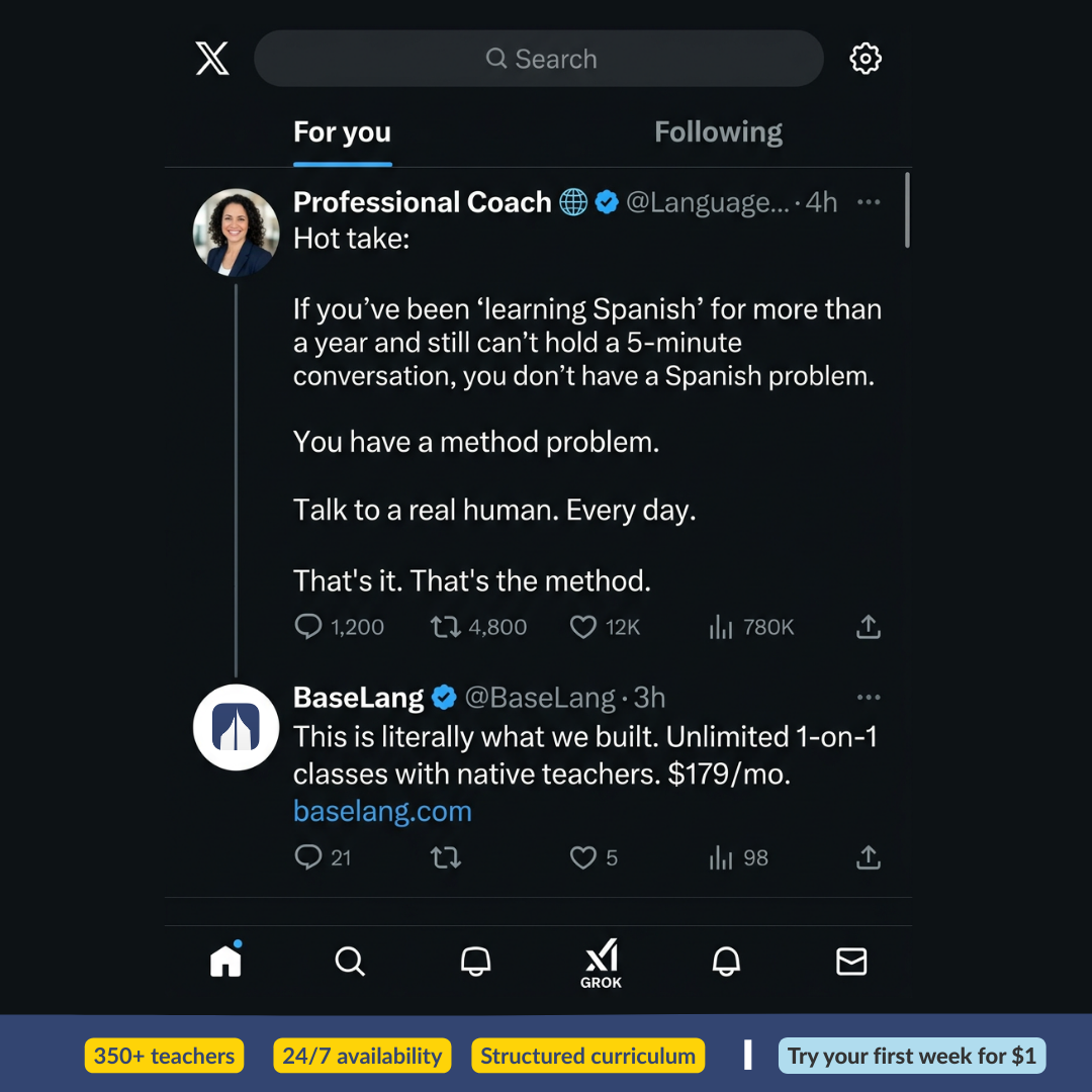 BaseLang Facebook ad