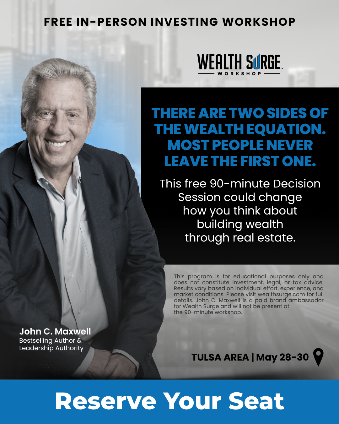 Wealth Surge Workshop Facebook ad
