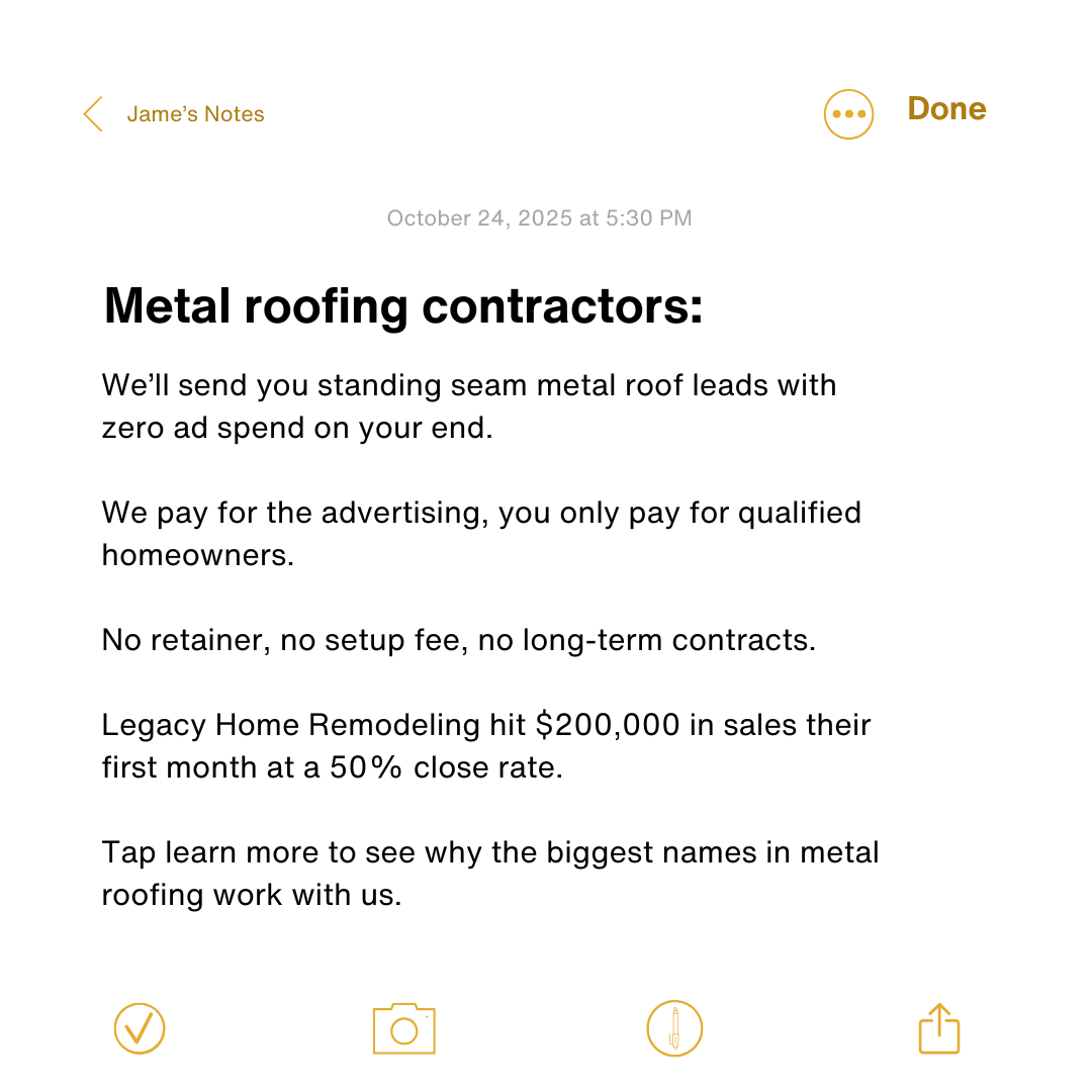 JF Acquisition Facebook ad