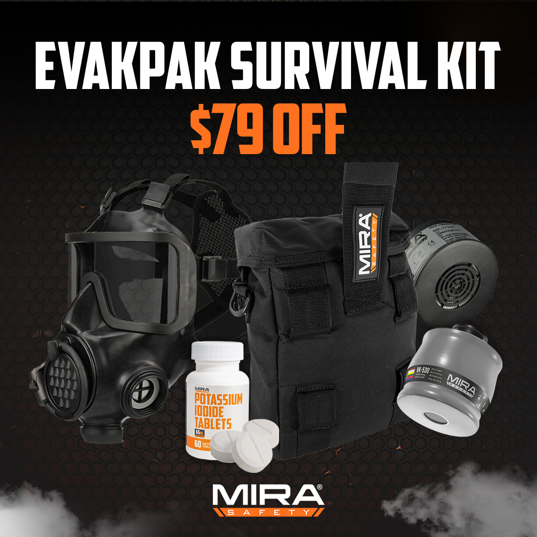 MIRA Safety Facebook ad: EvakPak Survival Kit $79 OFF!