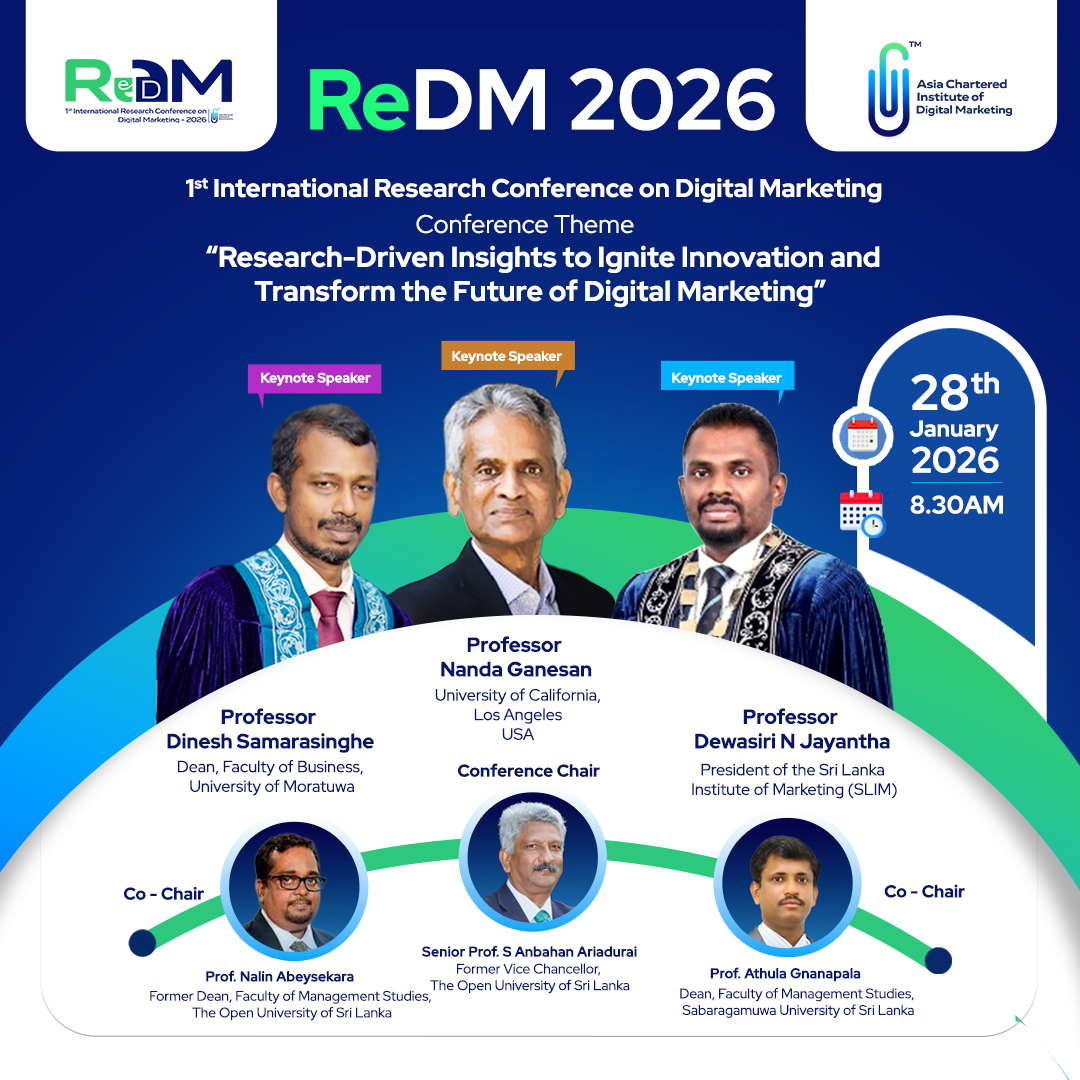 Asia Chartered Institute of Digital Marketing - ACIDM Facebook ad: ReDM 2026, 1st International Research Conference on Digital…