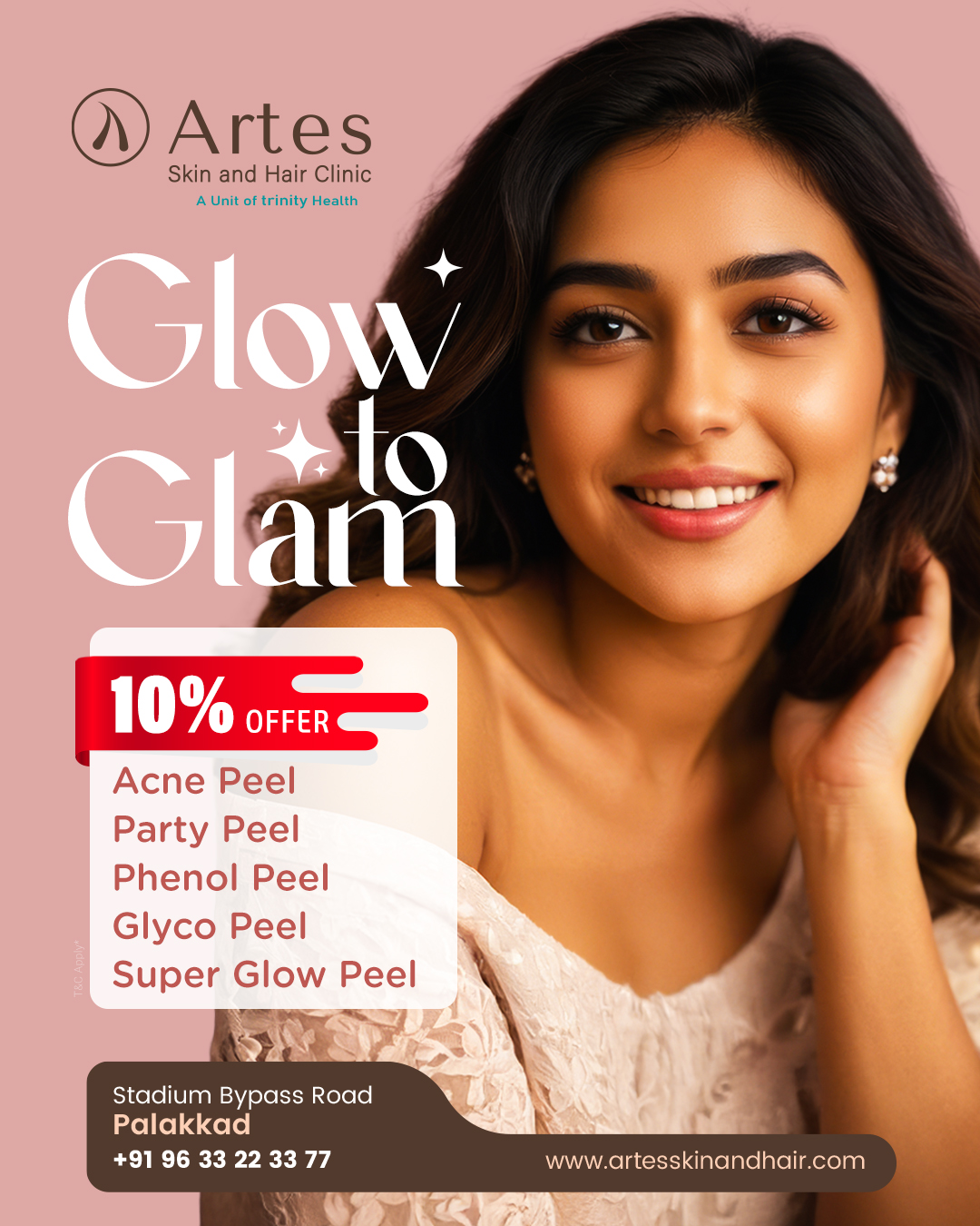 Artes Skin & Hair Clinic Facebook ad: Limited Offer: Skin Peels at 10% OFF