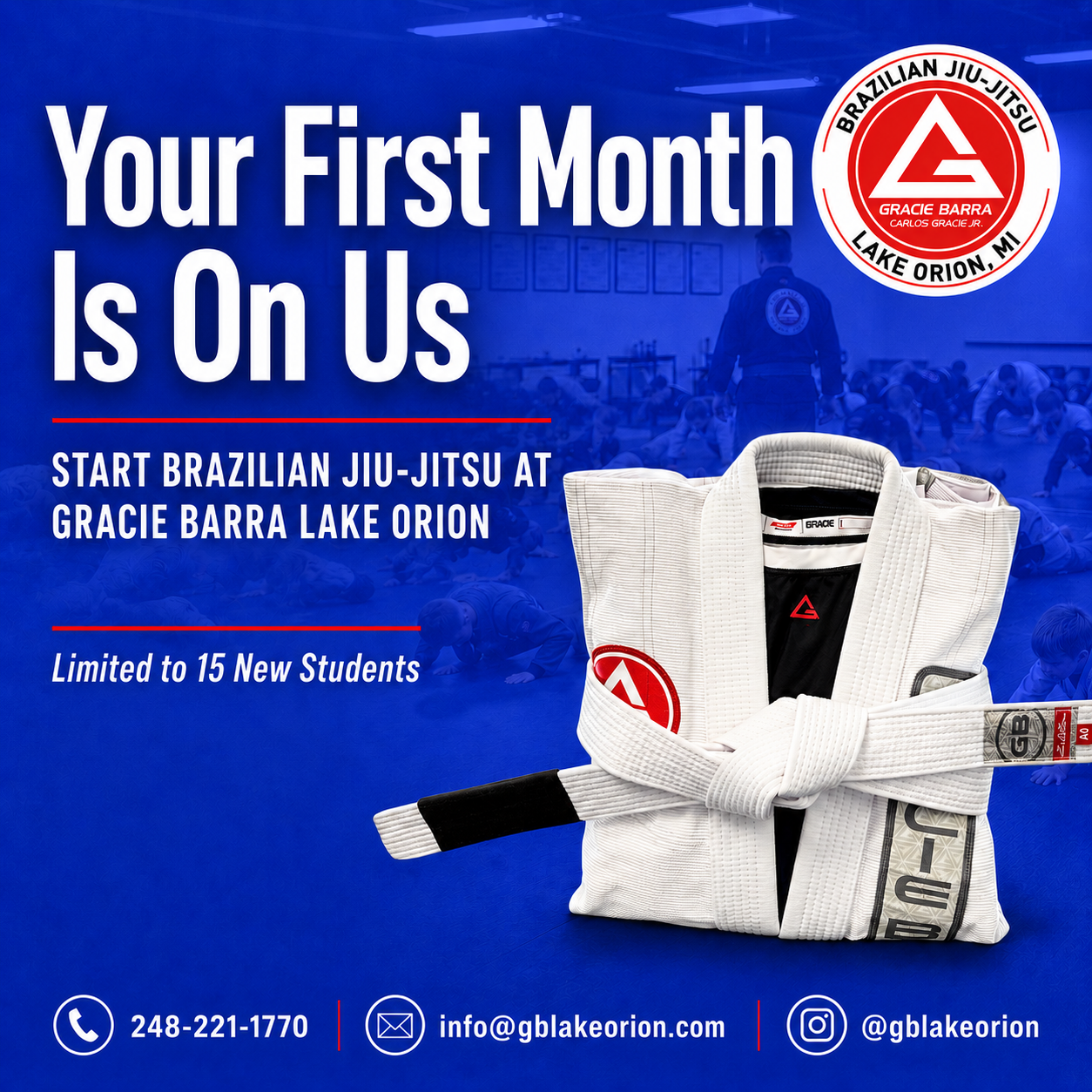 Gracie Barra Lake Orion Facebook ad from May 23, 2026