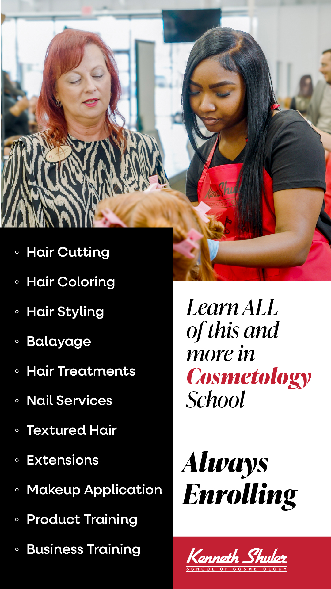 Kenneth Shuler School of Cosmetology Facebook ad