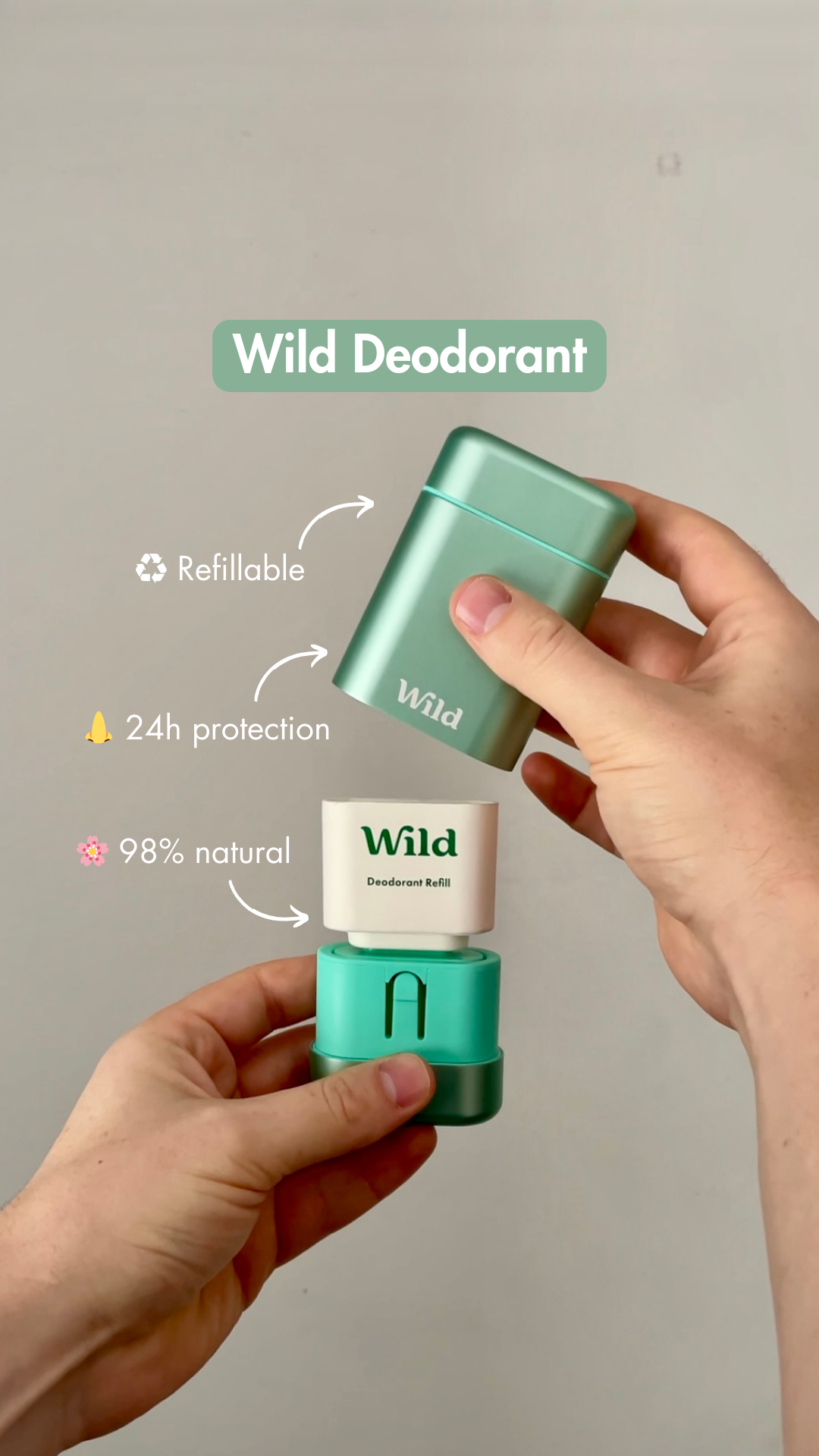 Wild Facebook ad: Wild deodorant, 98% natural, totally effective.