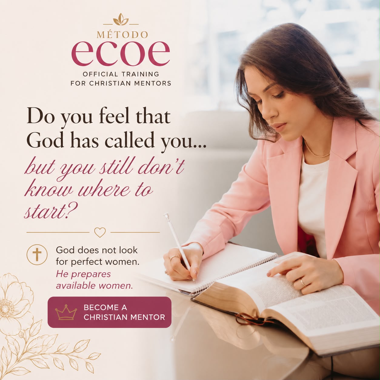 Raissa Barros Facebook ad: Become a Christian Mentor in 30 Days