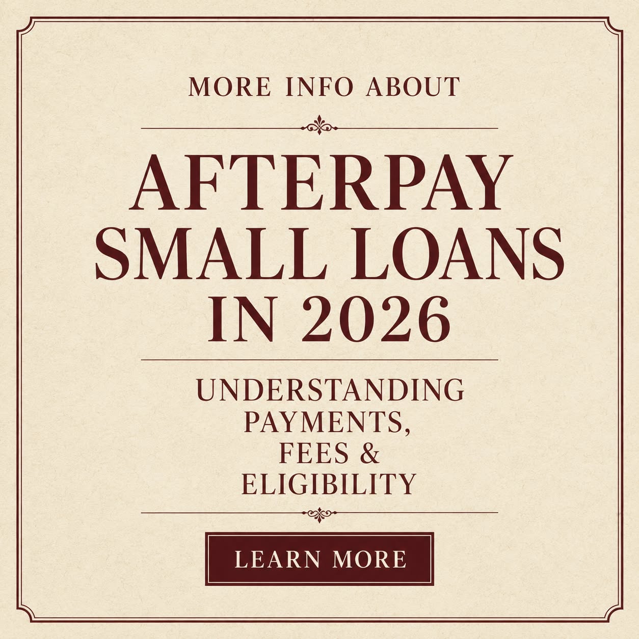 Easy Info Facebook ad: Afterpay Small Loans 2026: Options, Eligibility & Guide