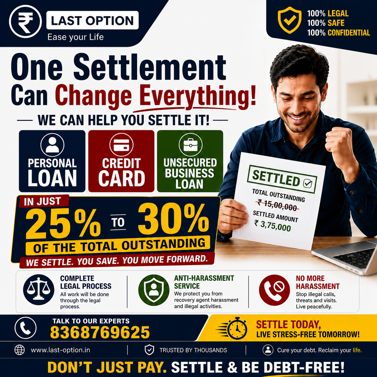 Lastoptionindia Facebook ad: One Settlement Can Change Everything!