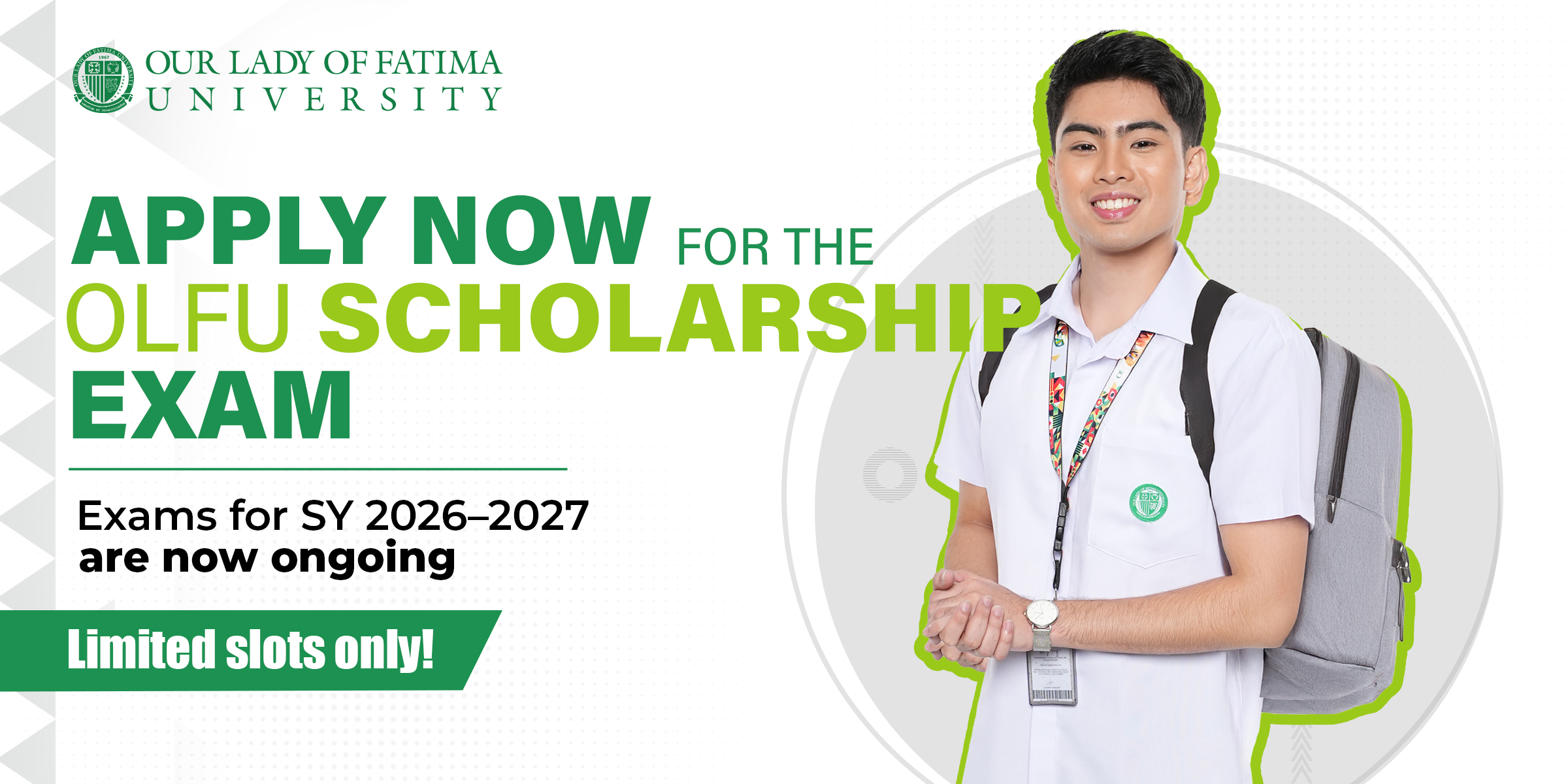 Our Lady of Fatima University (OLFU) Facebook ad: The ๐ข๐๐๐จ ๐ฆ๐ฐ๐ต๐ผ๐น๐ฎ๐ฟ๐๐ต๐ถ๐ฝ ๐๐
๐ฎ๐บ ๐ณ๐ผ๐ฟ ๐ฆ๐ฌโฆ