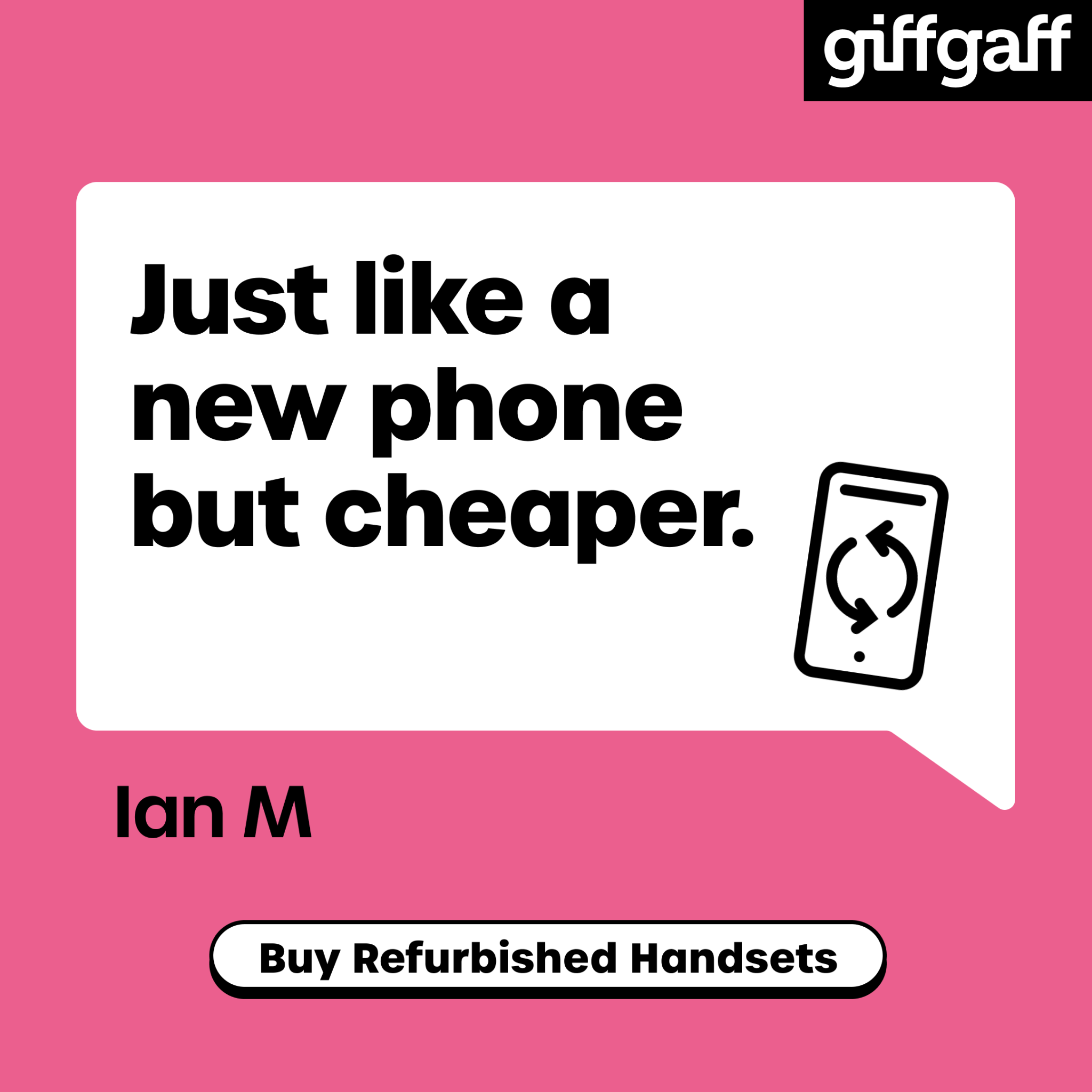 giffgaff Facebook ad: Properly checked. Seriously shiny.