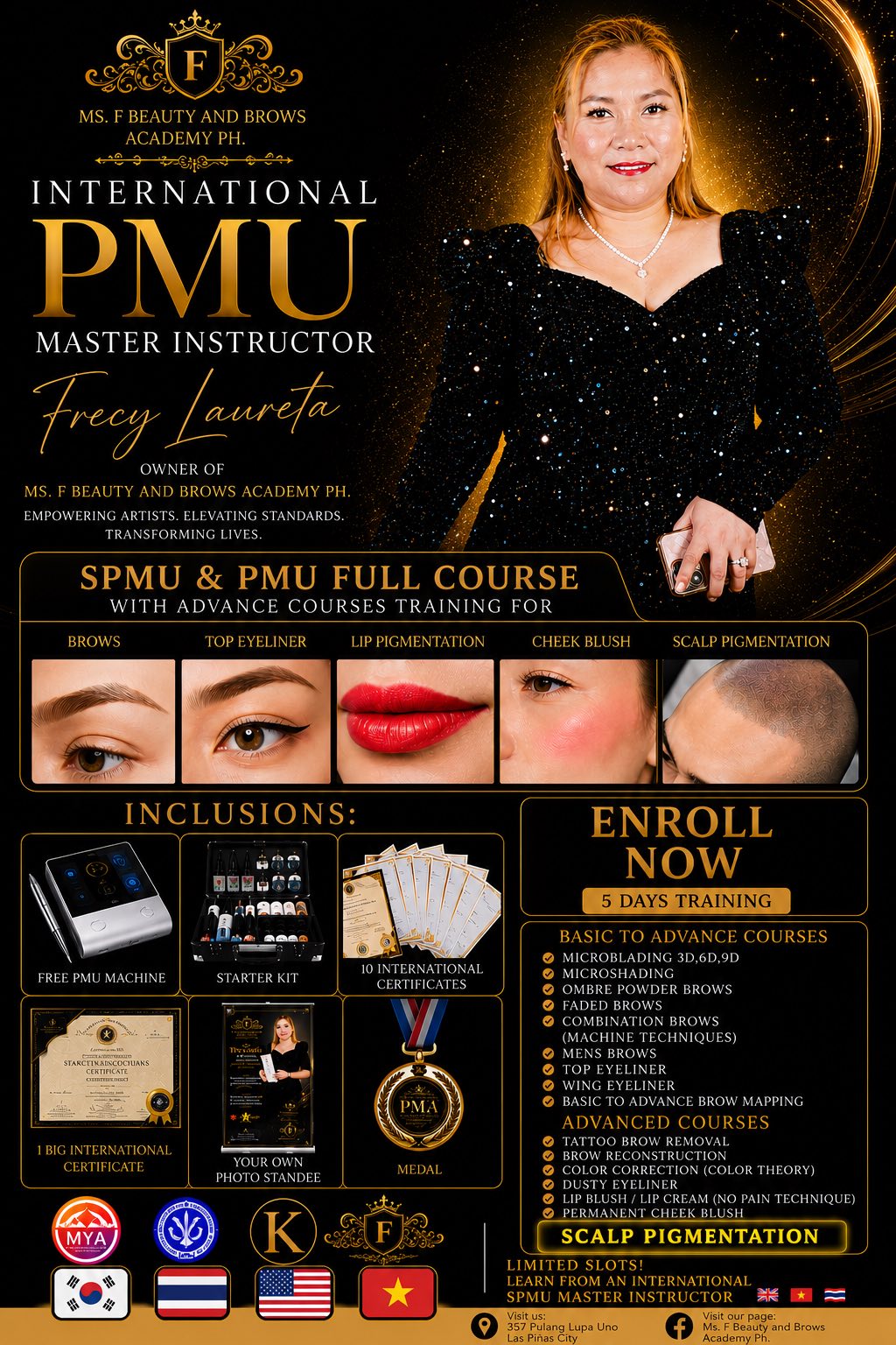 Ms. F Beauty and Brows Academy Ph. Facebook ad: CHOOSE YOUR OWN PROMO PACKAGE TRAINING
