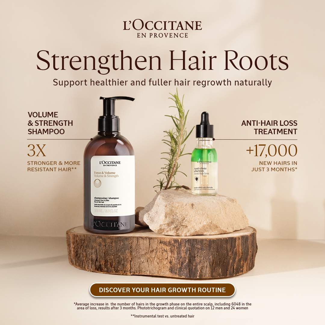 L'OCCITANE en Provence Facebook ad: Stronger Roots, Fuller Hair