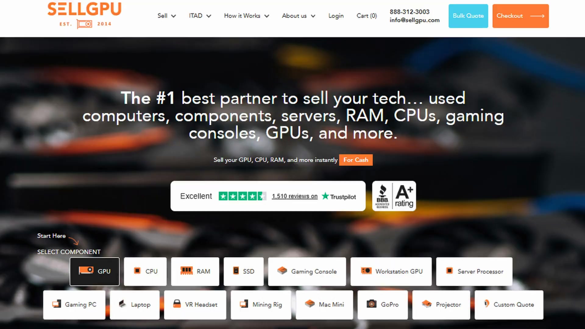 SellGPU.com Facebook ad: Fast, hassle-free and reliable