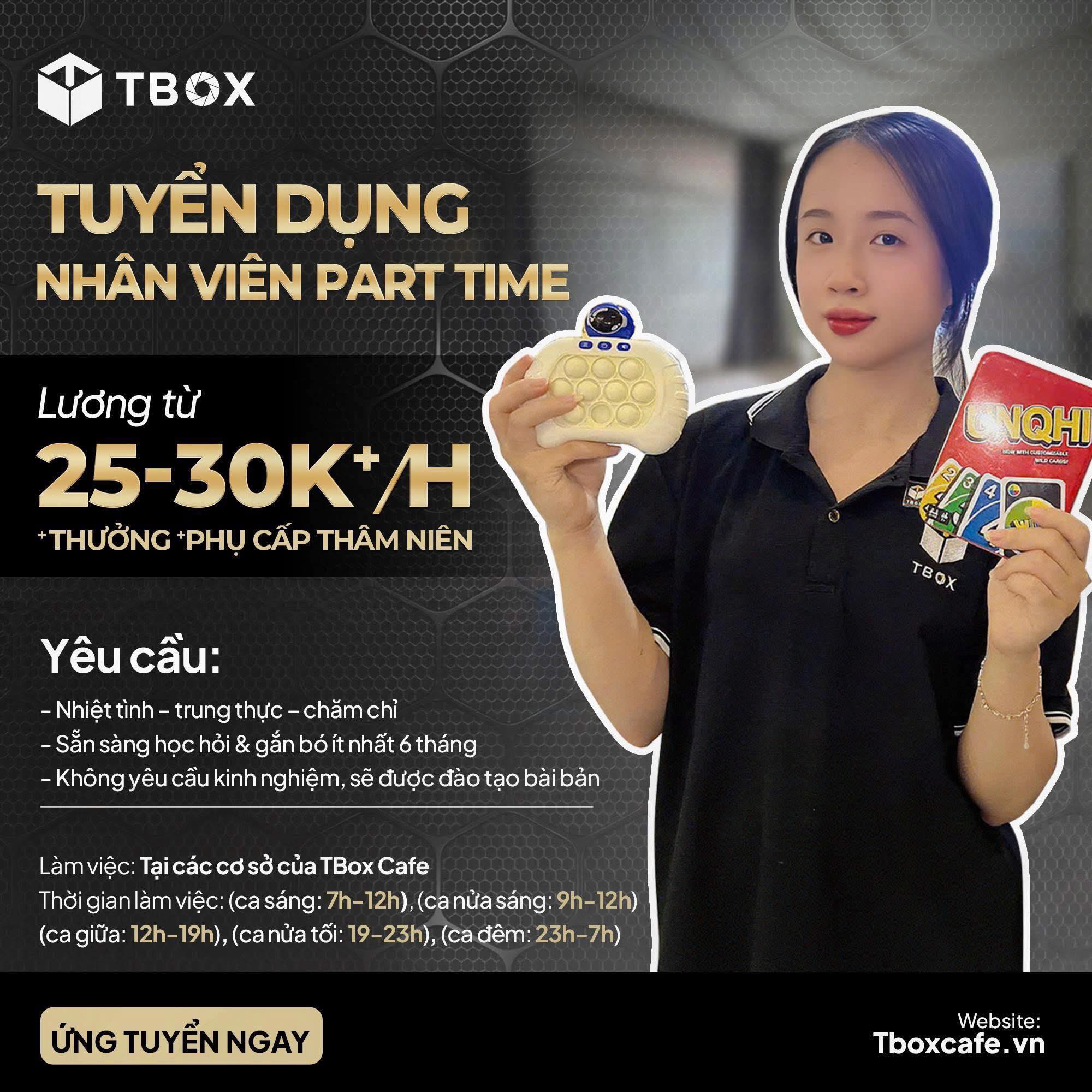 T-Box Café Facebook ad: TUYỂN NHÂN VIÊN PART-TIME