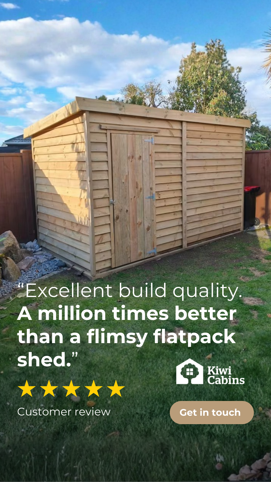 Kiwi Cabins Facebook ad from Feb 22, 2026