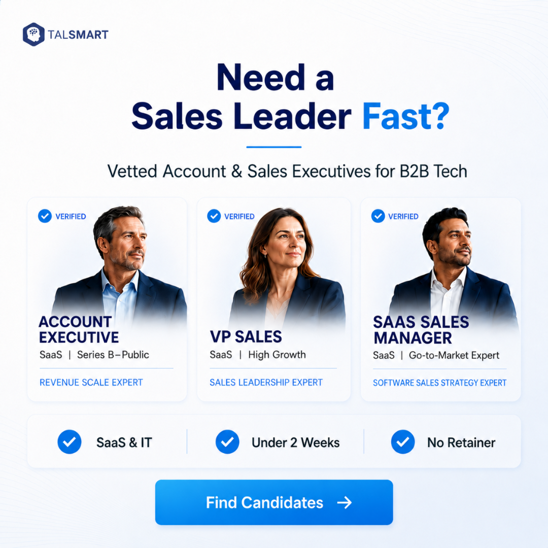 TALSMART Facebook ad: Meet Vetted Sales Leaders In 14 Days