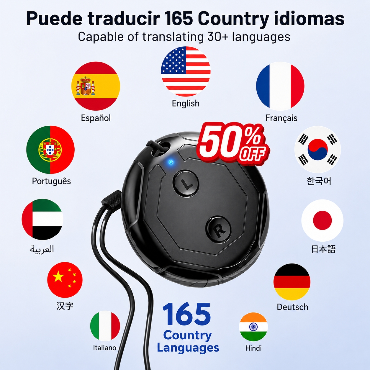 Lunovan Facebook ad: LAST DAY 50% OFF K18 AI Smart Translator 2026- Break…