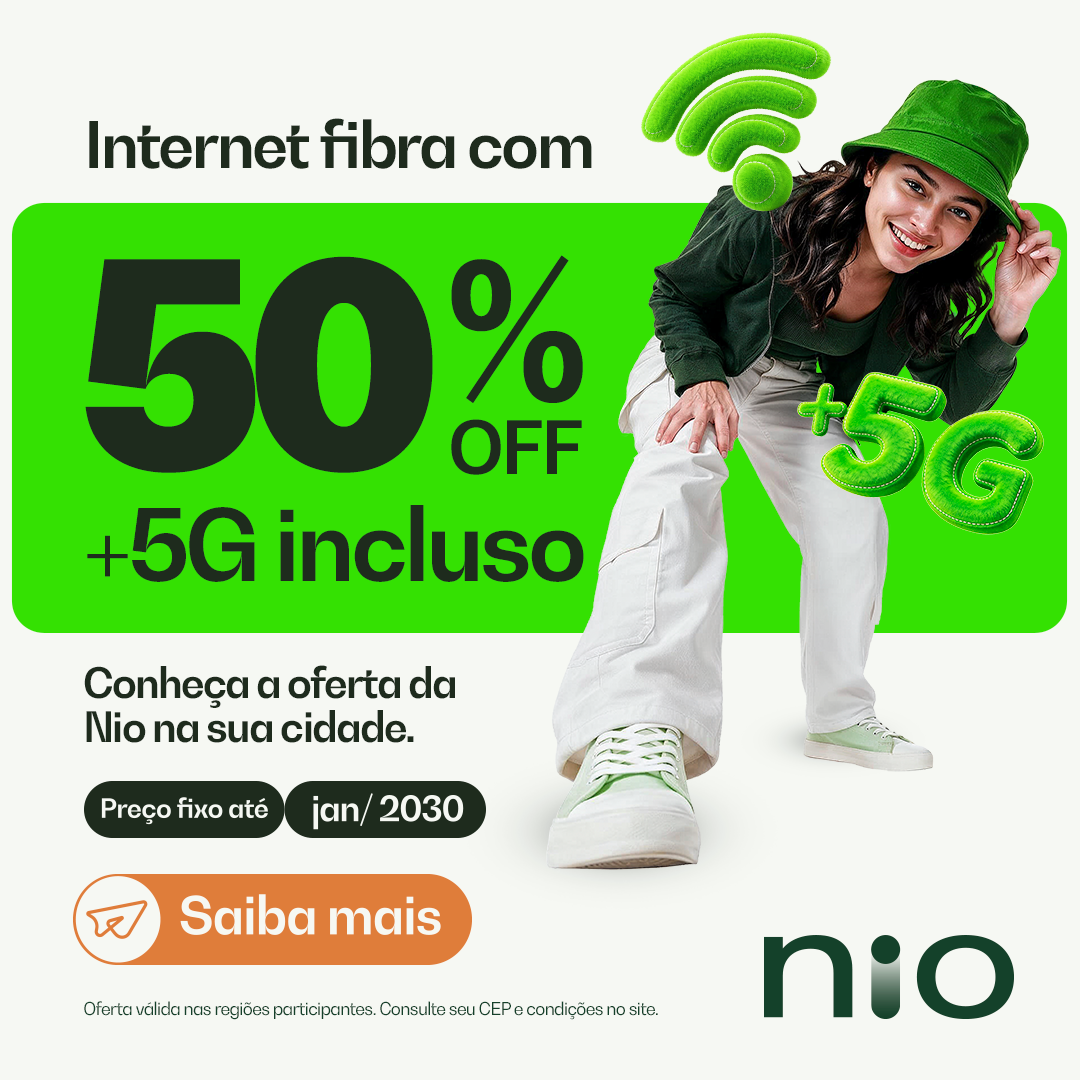 Nio Facebook ad: Nio: internet fibra 50% off + 5G incluso