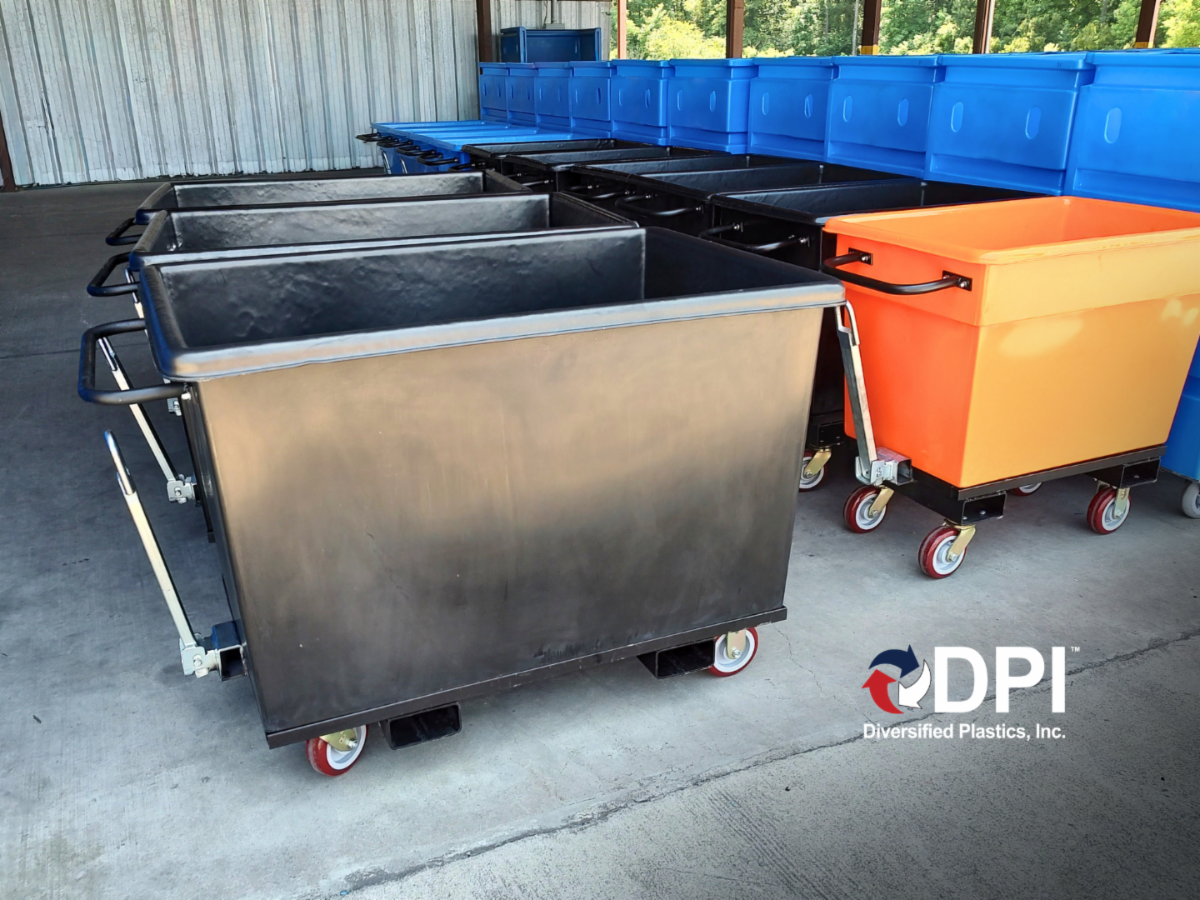 Diversified Plastics Inc. Facebook ad: Manage Recyclables Easily with Durable Recycling Containers