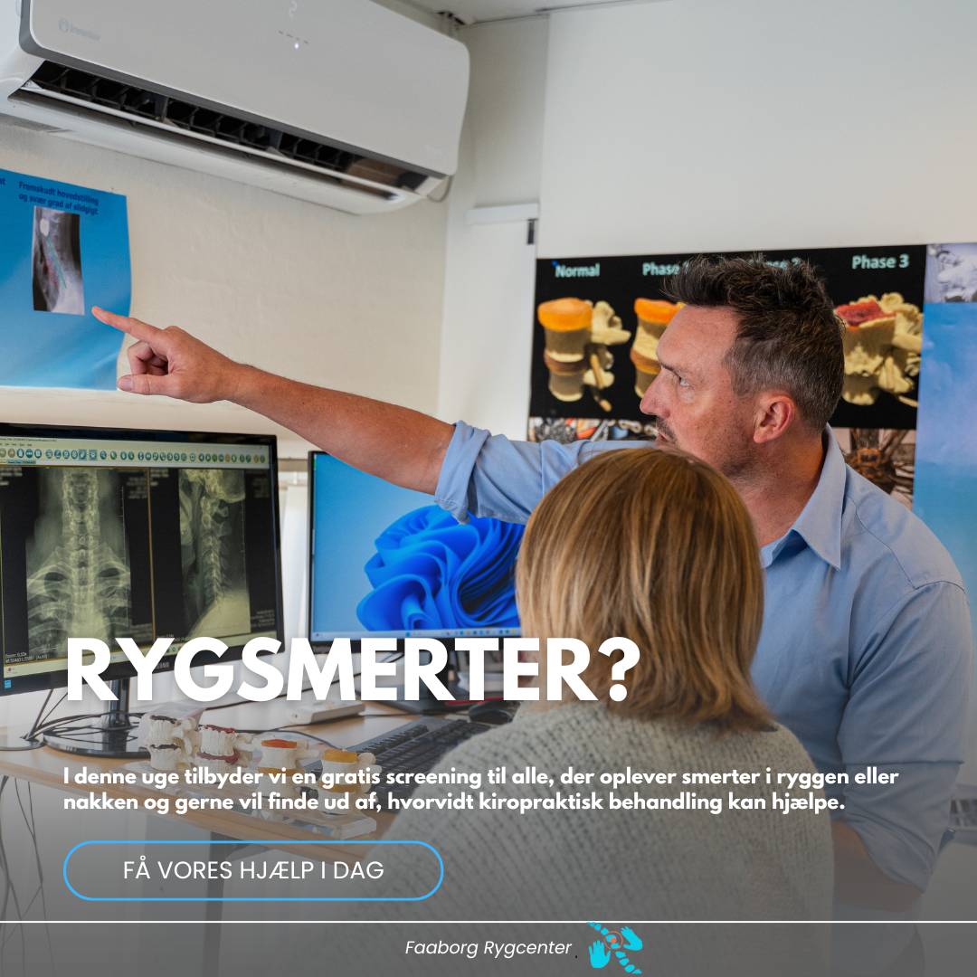Faaborg Rygcenter Facebook ad: Gratis ryg/nakke screening (>20 års erfaring)