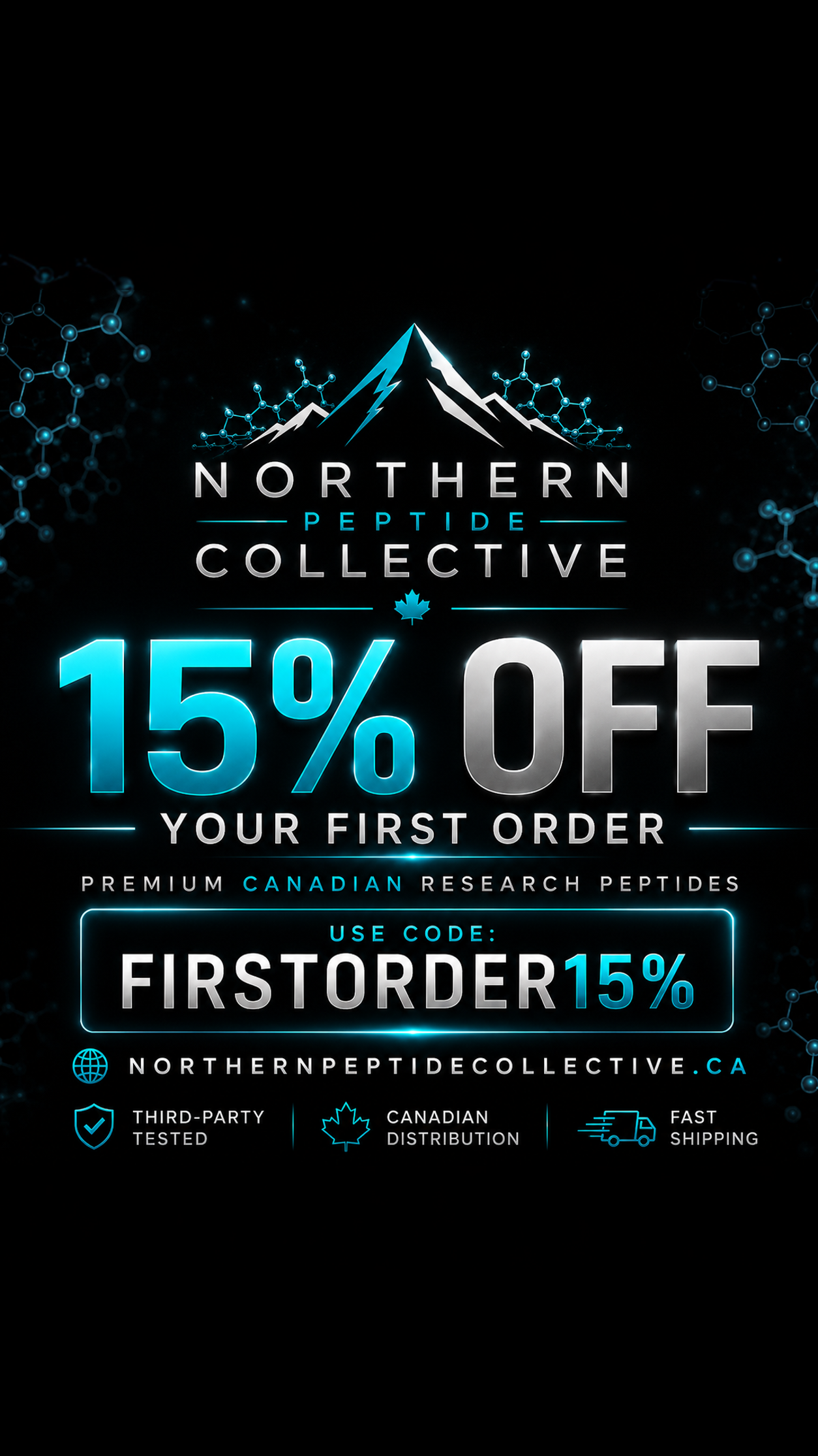 Northern Research Collective Facebook ad: 15% OFF YOUR FIRST ORDER