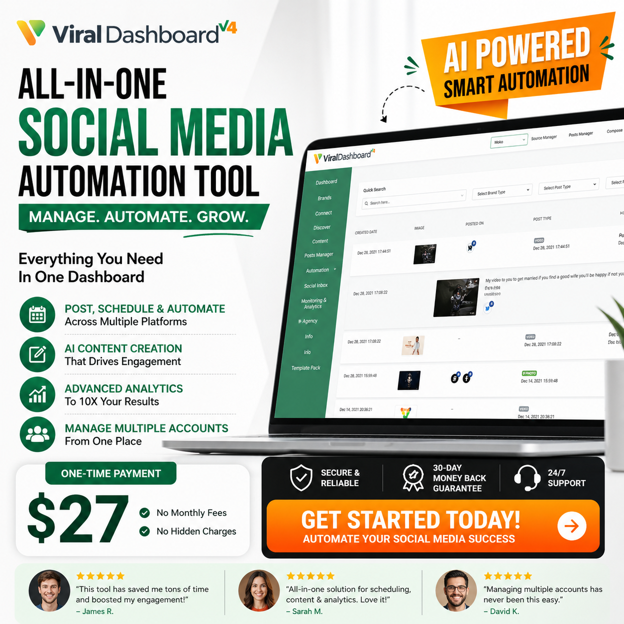 ViralDashboard Facebook ad: Stop Posting On Social Media Manually