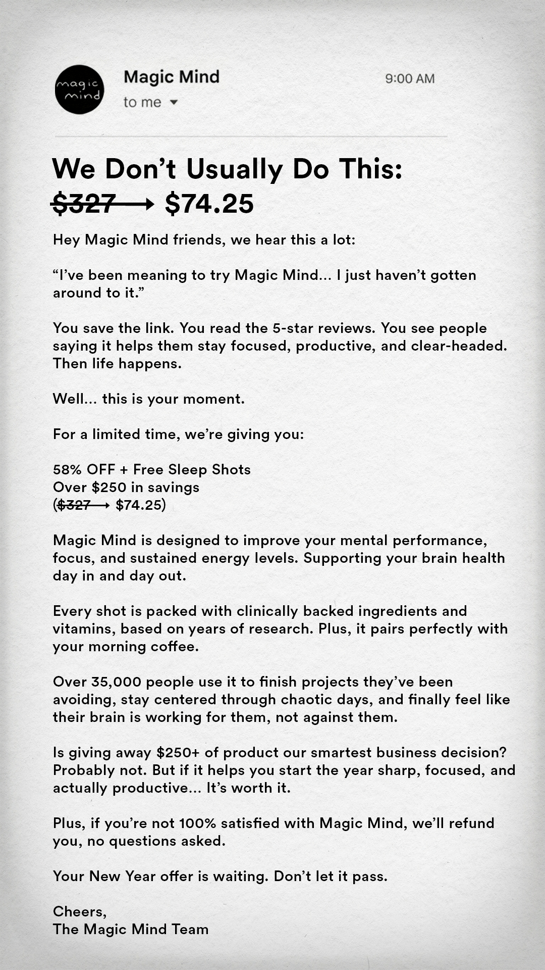 Magic Mind Facebook ad