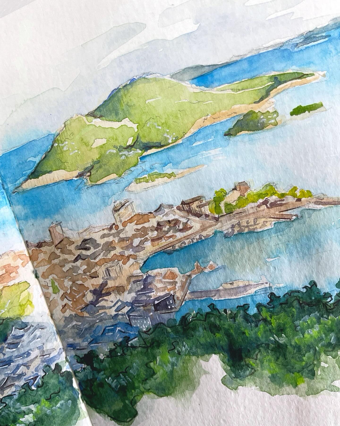 urbansketchgirl Facebook ad: From the heights of Tomonoura, there’s a breathtaking…