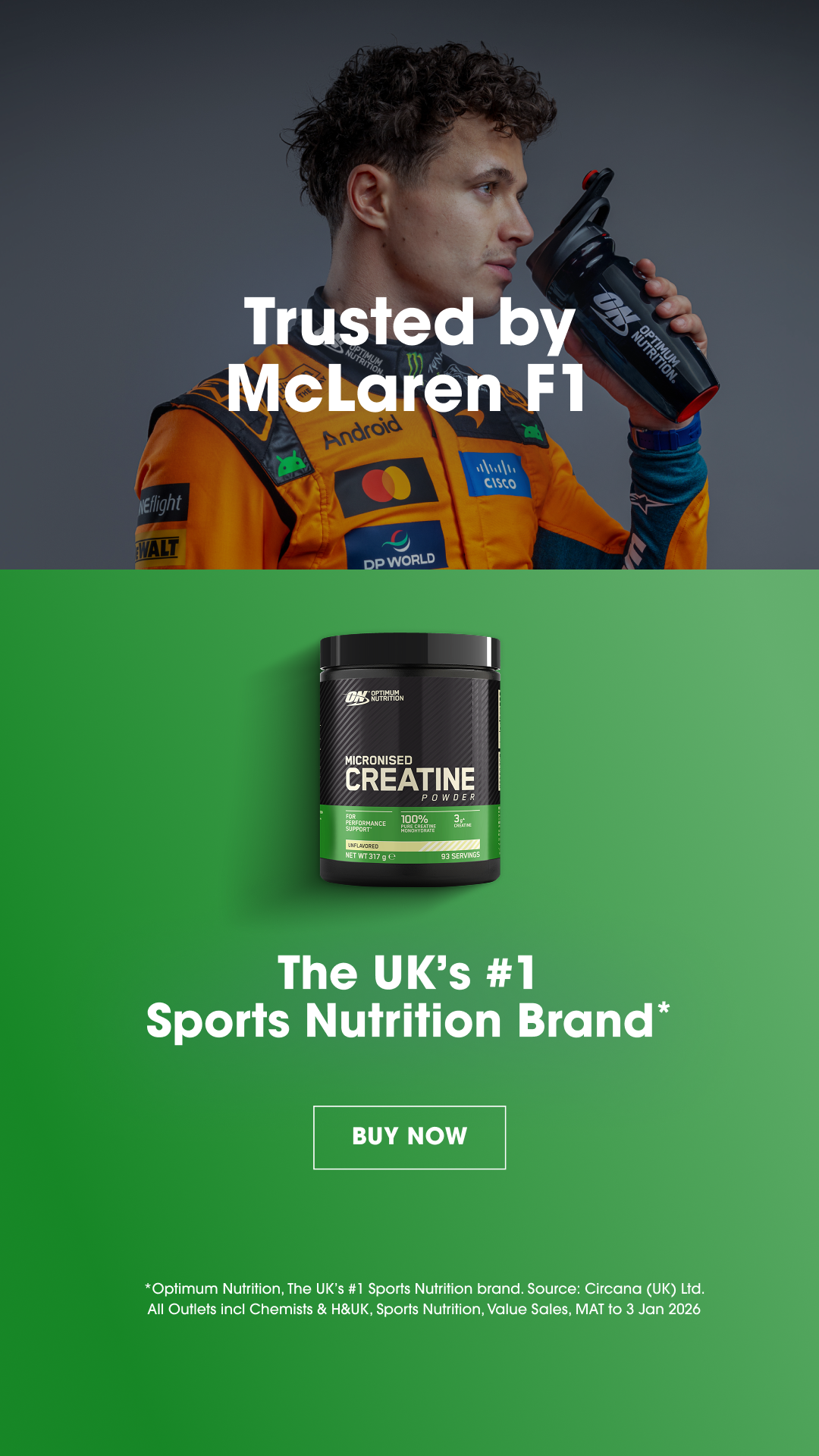 Optimum Nutrition Facebook ad from Jun 30, 2026