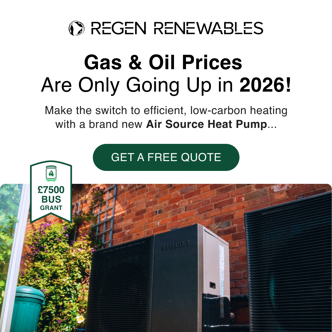 Regen Renewables Facebook ad: Save up to £7500 with the BUS grant
