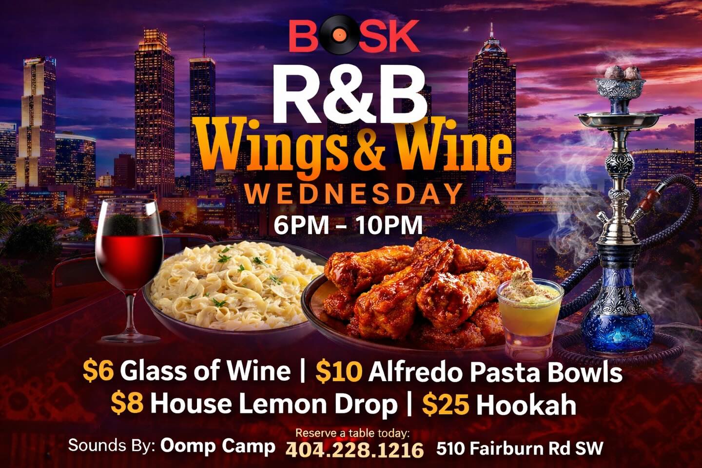 BOSK Facebook ad: 50¢ Wings + R&B Vibes