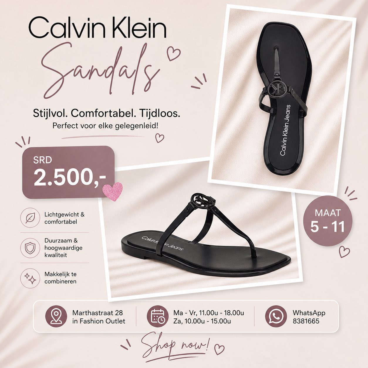 Mozz Facebook ad: Schoenen & slippers op voorraad!
