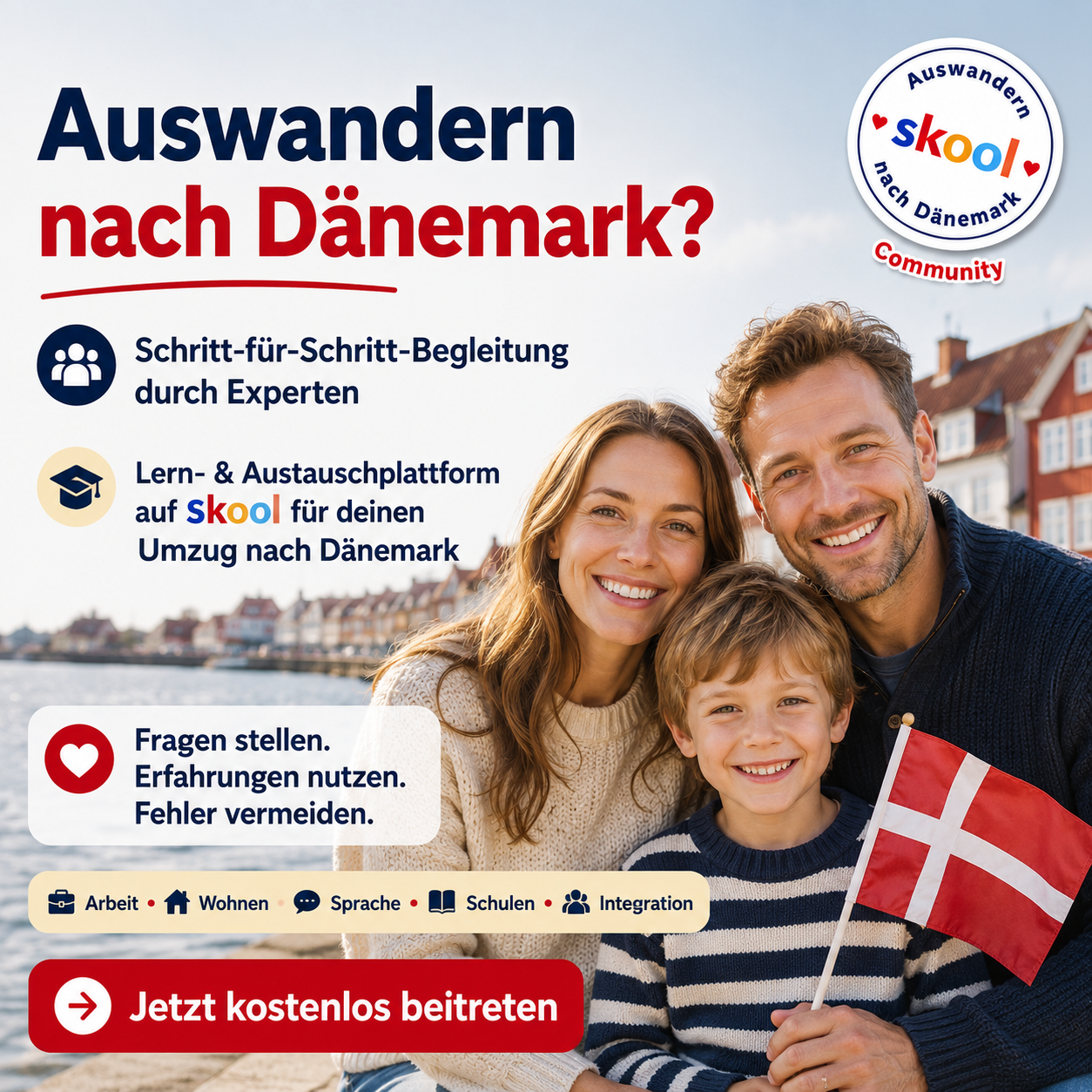 Der Traum vom Norden Facebook ad: Einladung zur Gruppe Auswandern nach Dänemark