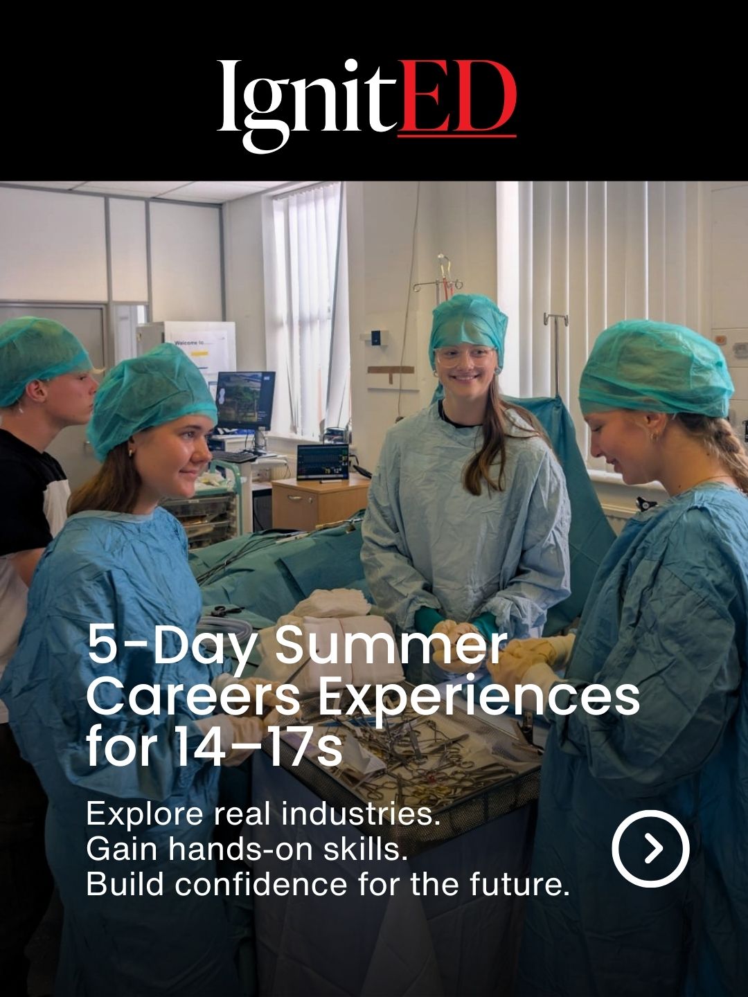 IgnitEd Education Facebook ad: This August, your teen could spend 5 days…