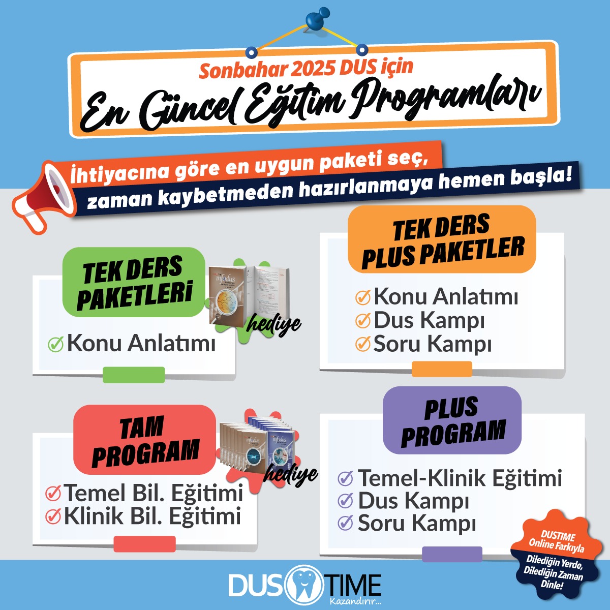 DUS TIME Facebook ad: Sonbahar 2025 DUS için