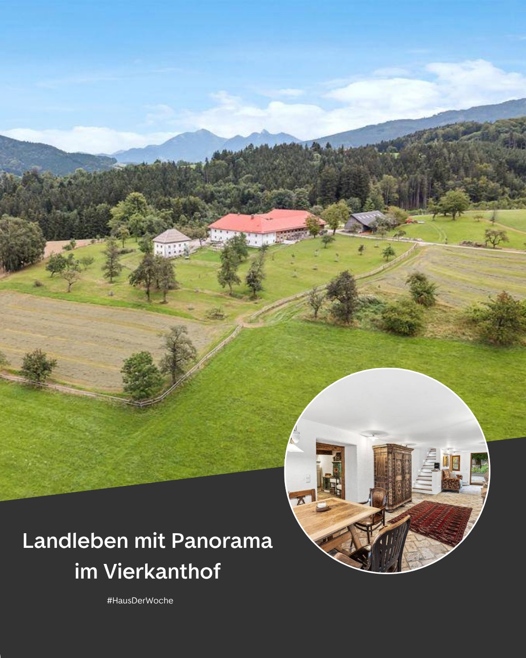 ImmoScout24 Facebook ad: Unser zu Ostern: ein einzigartiger Vierkanthof in…