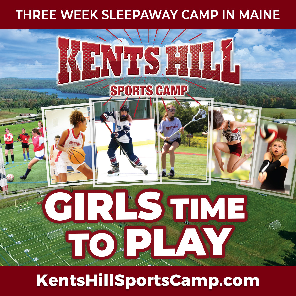 Kents Hill Sports Camp Facebook ad: A 3 week sports camp, providing girls ages…
