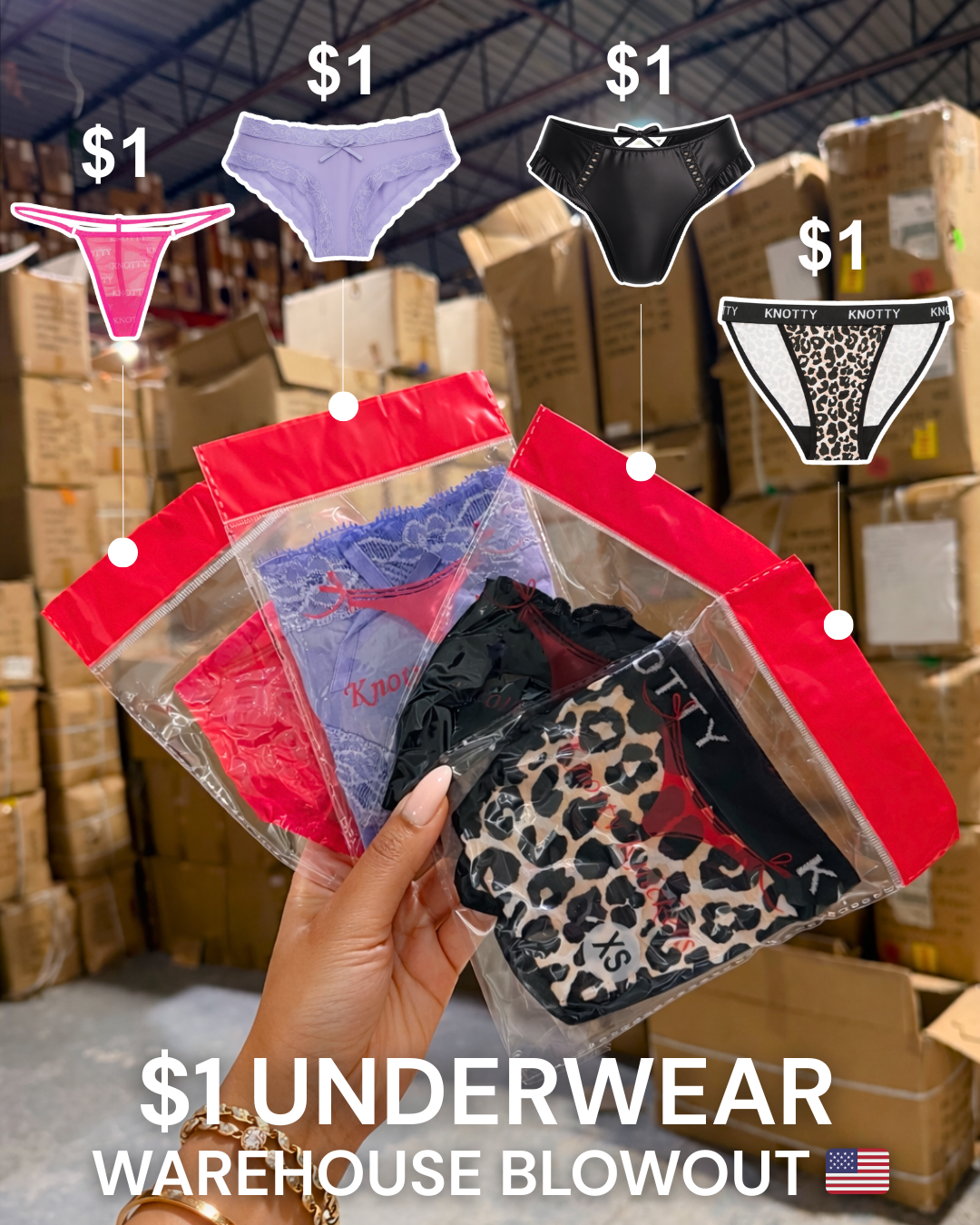Knotty Facebook ad: $1 Undies Sale