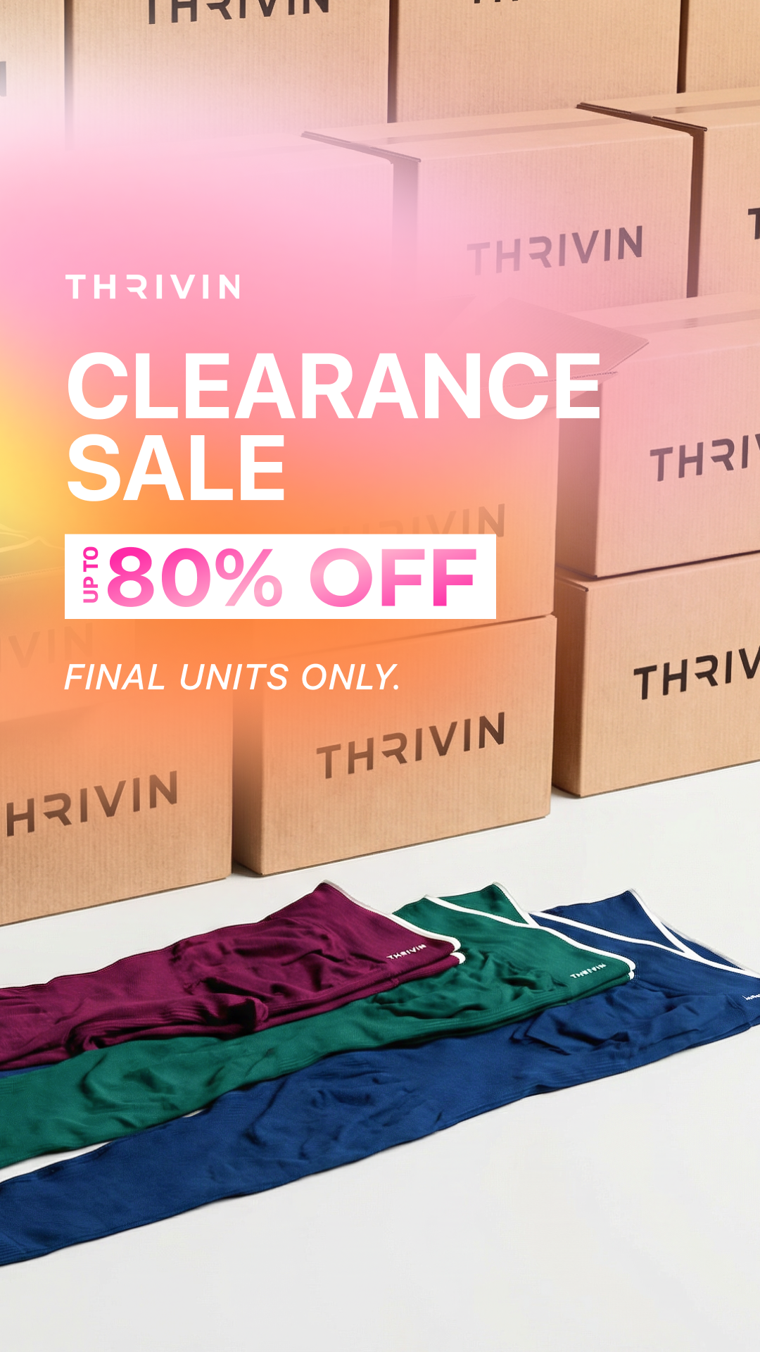 Thrivin Gymwear Facebook ad