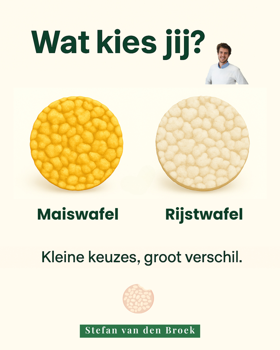 StefanvandenBroek Facebook ad: Veel mensen denken dat maïswafels en rijstwafels even…