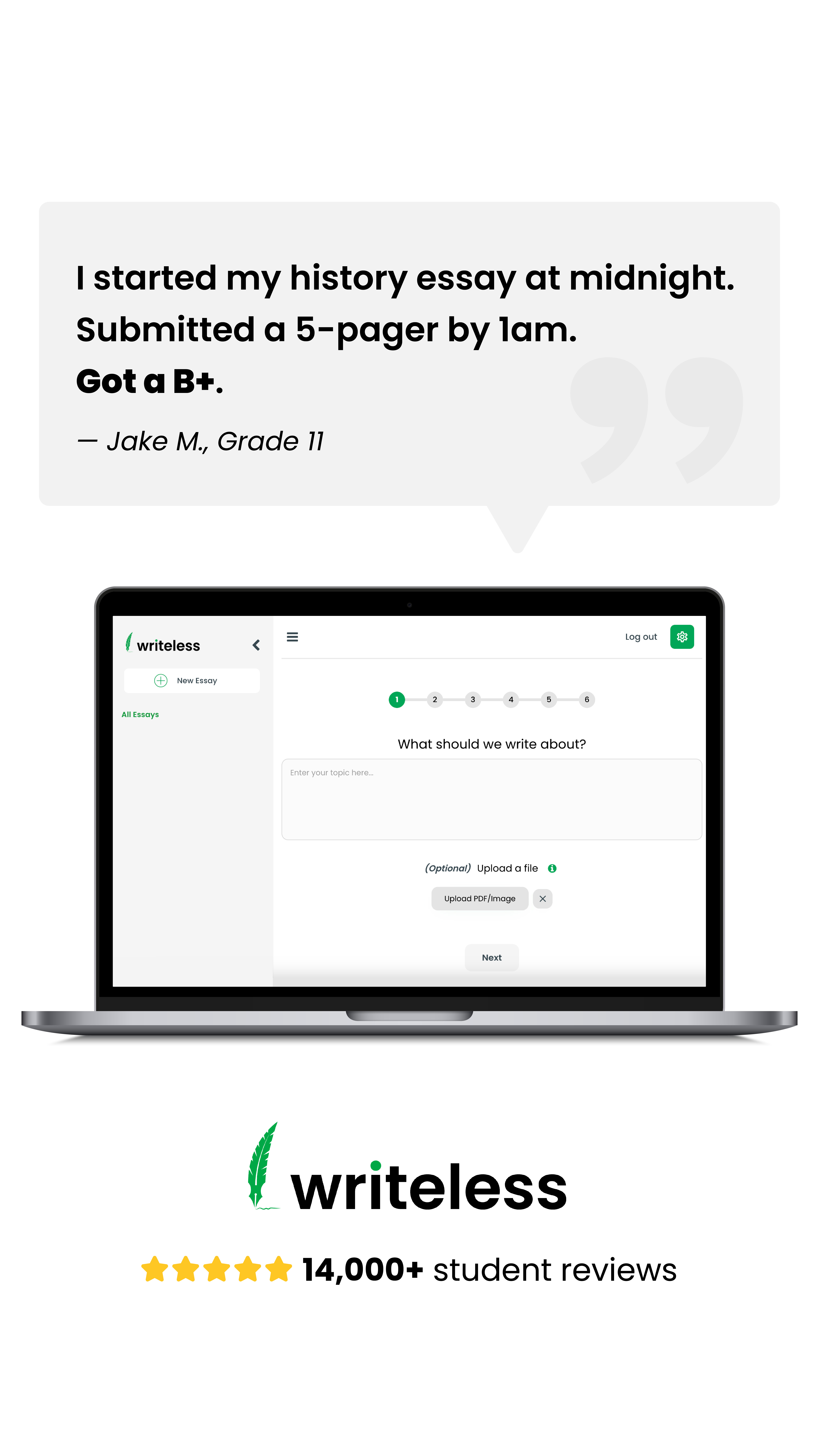 Writeless AI Facebook ad