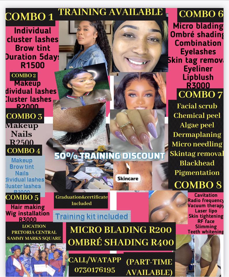 Fatima house of beauty Facebook ad: Training specials available on all beauty courses from…