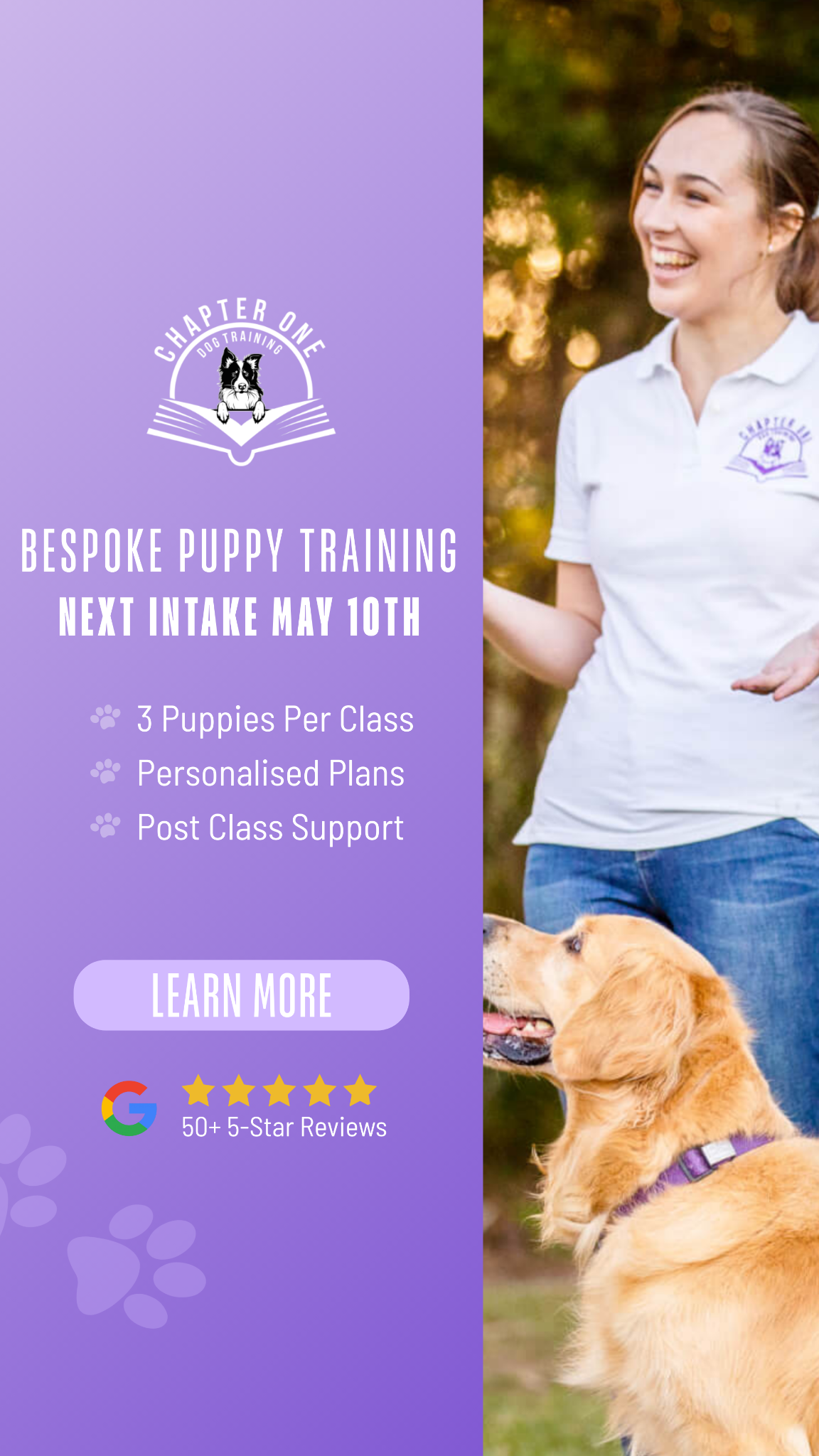 Chapter One Dog Training Facebook ad