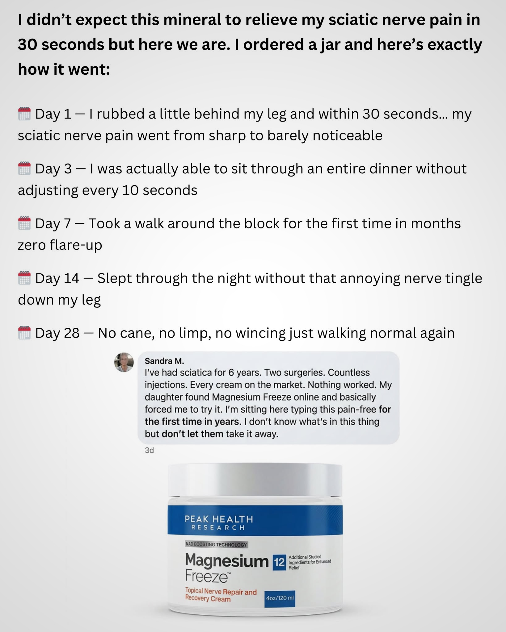 Sciatica Health Center Facebook ad