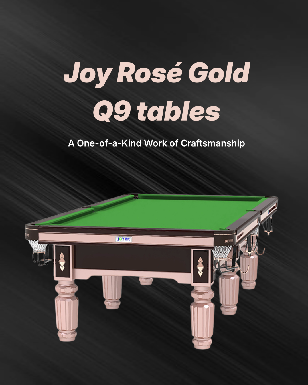 CityHeroes Pool & Billiards Facebook ad: Enjoy JOY Rosegold Q9 Chinese Pool Tables at…